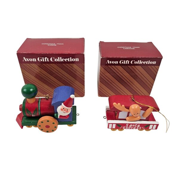 Avon Christmas Ornament Lot 8 Bears Train Angel Bell Teacher Santa Express - Picture 3 of 9